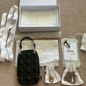 Lady Dior Black Tech Holder-worn only once